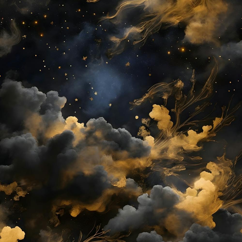 Night Sky With Stars And Clouds
