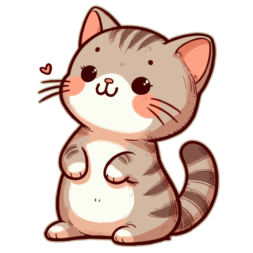 Cute Kitten Cat Animal Drawing