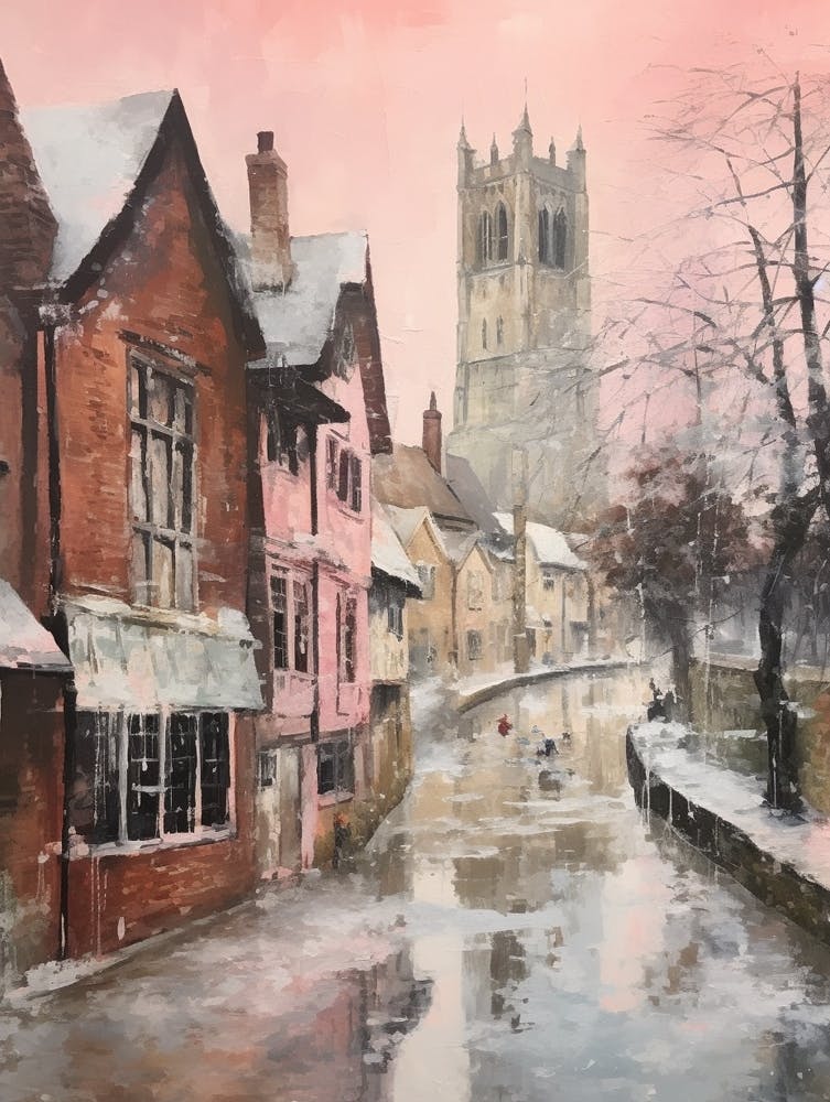 Dreamy Winter Painting Canterbury United Kingdom 4