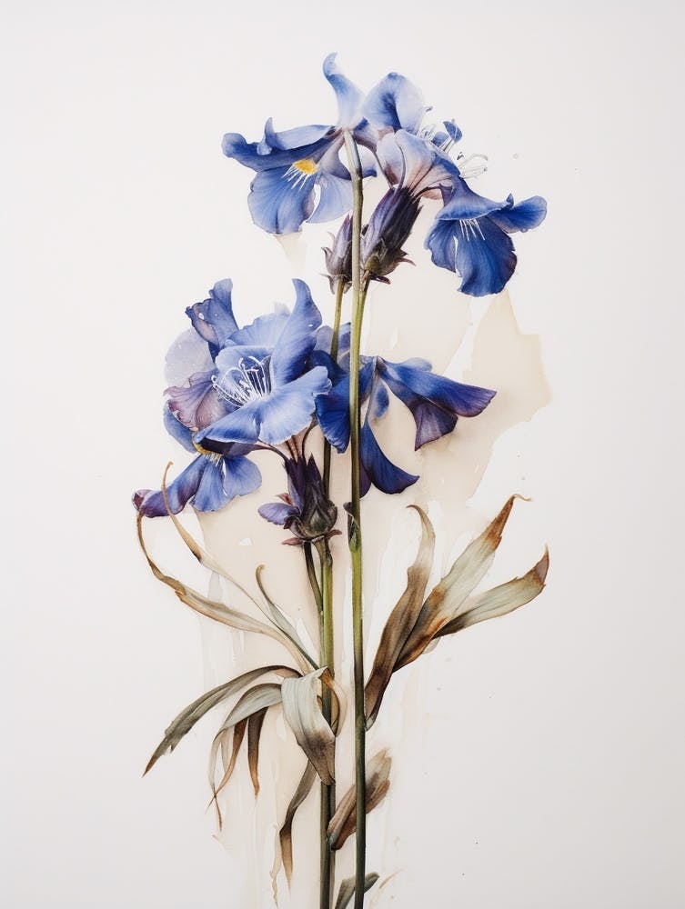 Pressed Flower Botanical Art Lobelia 1