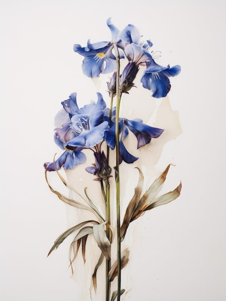 Pressed Flower Botanical Art Lobelia 1