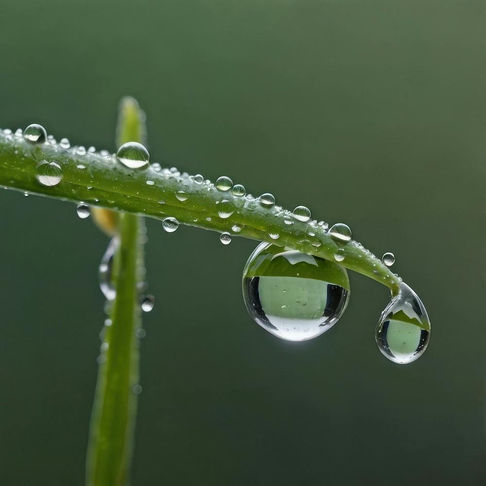 Water Droplets On Grass