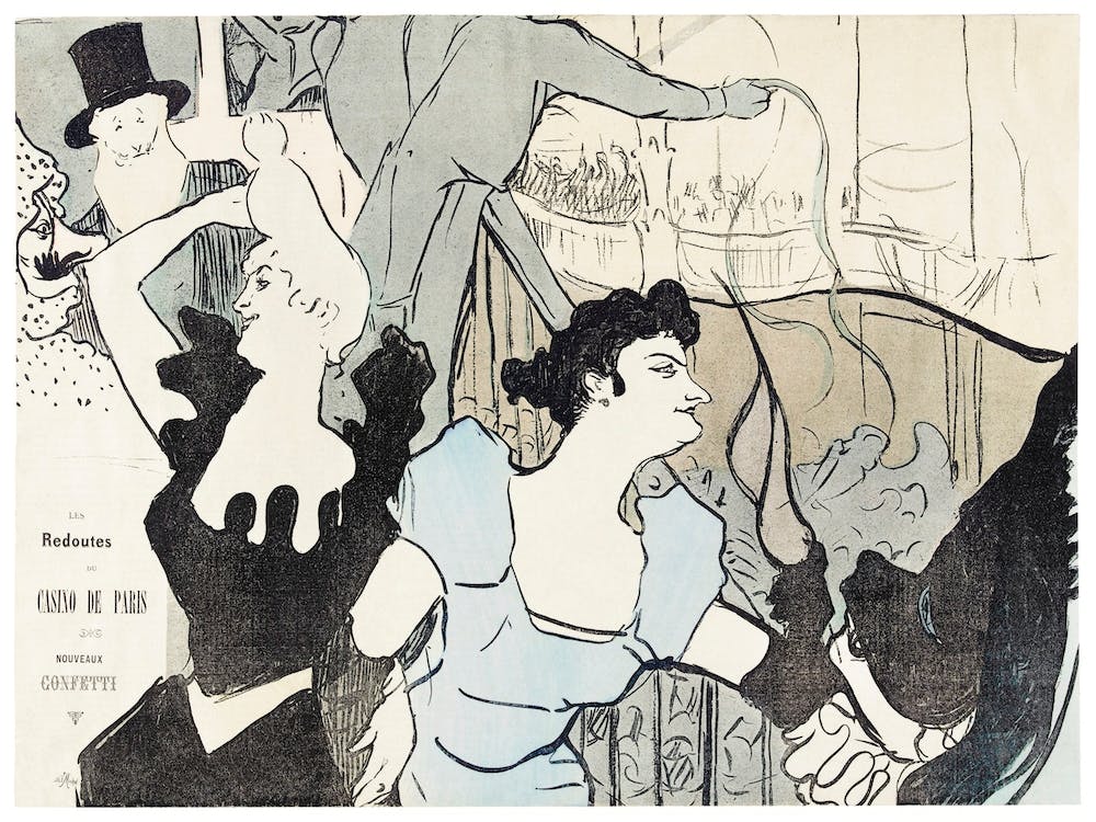 Affiche Met Aankondiging Van Gemaskerd Bal In Casino Van Parijs Met Portretten Van Cha U Kao En Yvette Guilbert (1892), Henri de Toulouse-Lautrec