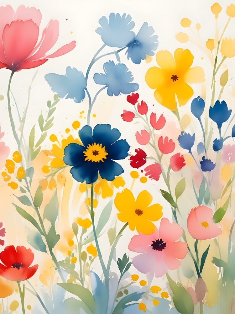 Wildflowers Field Watercolor 2