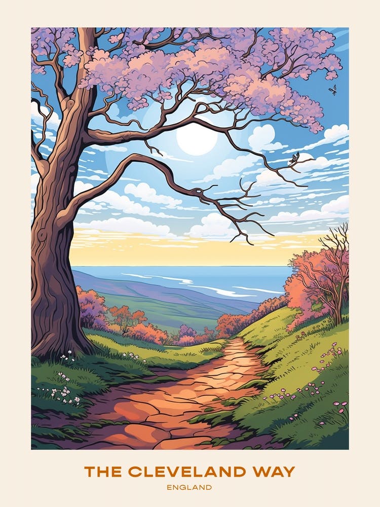 The Cleveland Way England Hike Poster