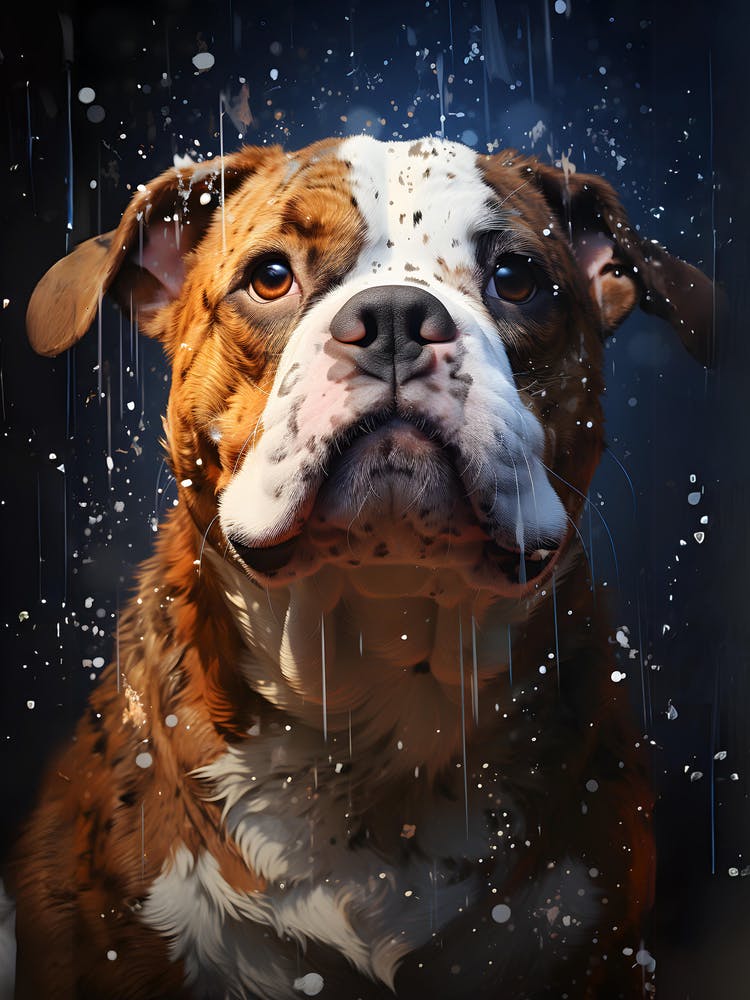 Expressive Dog Portrait in Watercolor Art