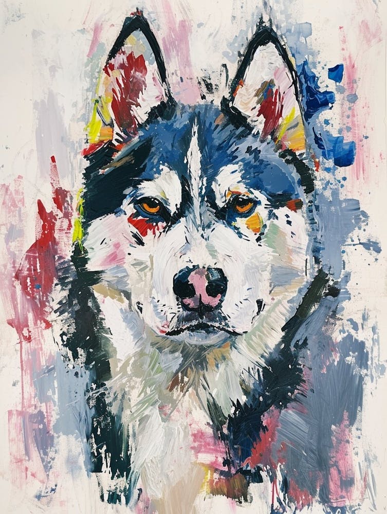 Siberian Husky Acrylic Painting 10