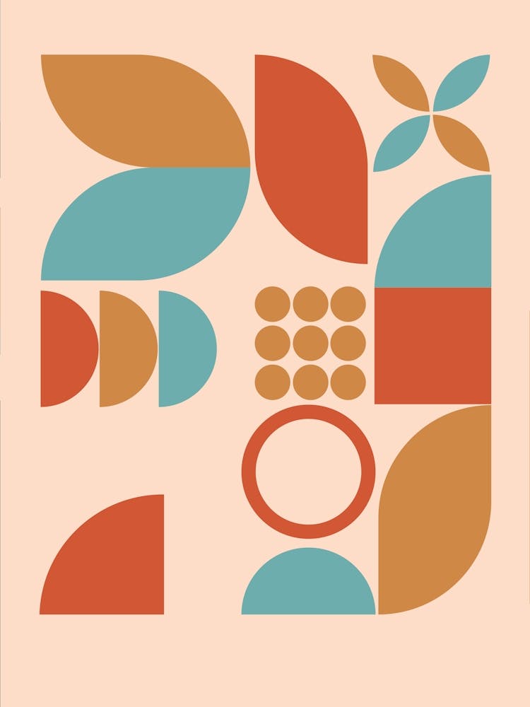 Geometric Grid Pattern Mid-Century