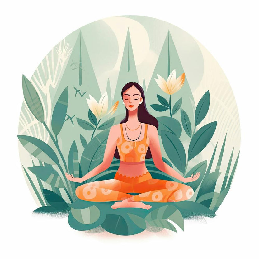 Woman Meditating In The Garden Bloom Body Art