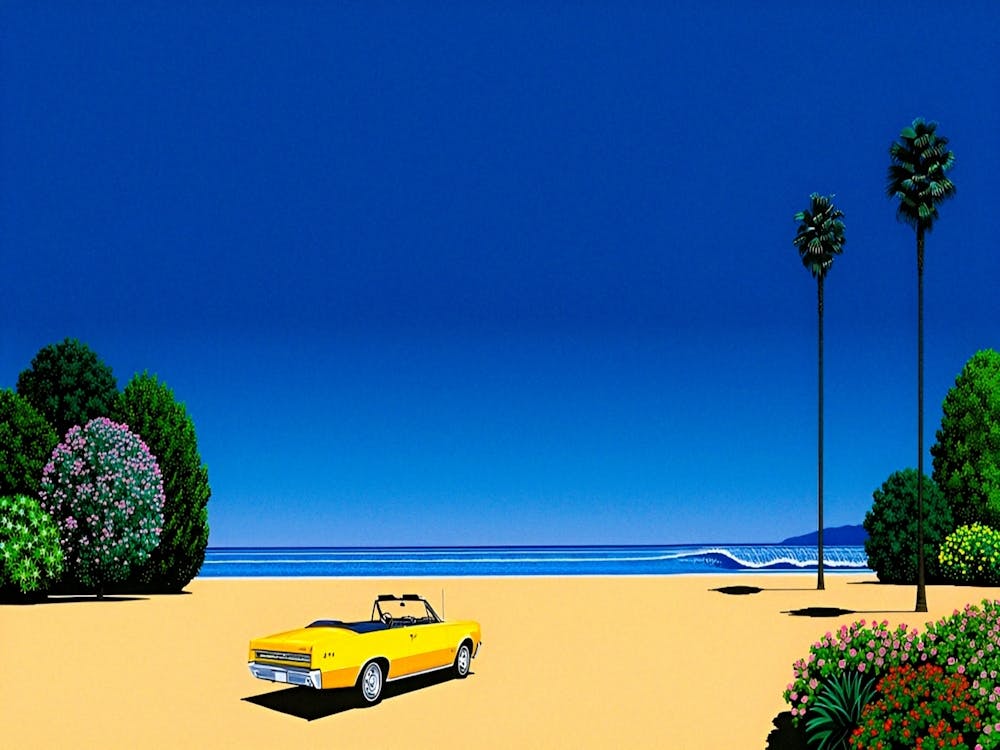 Hiroshi Nagai - Summer Yellow Car