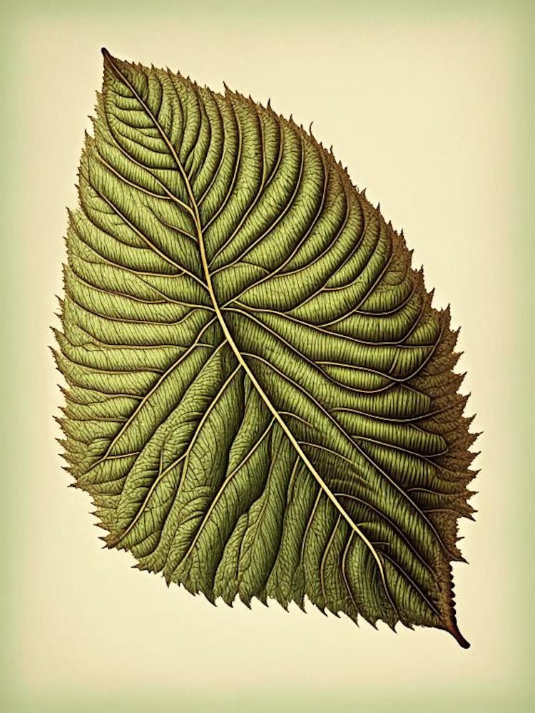 Slippery Elm Leaf Vintage Botanical 2