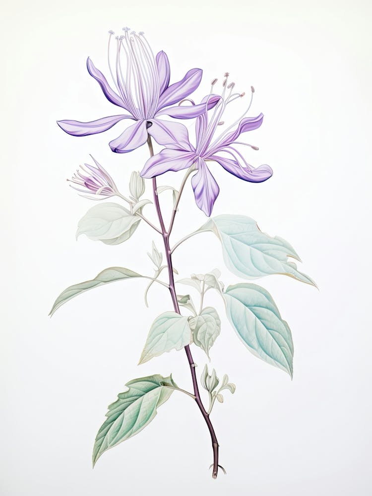 Honeysuckle Flower Vintage Botanical 1