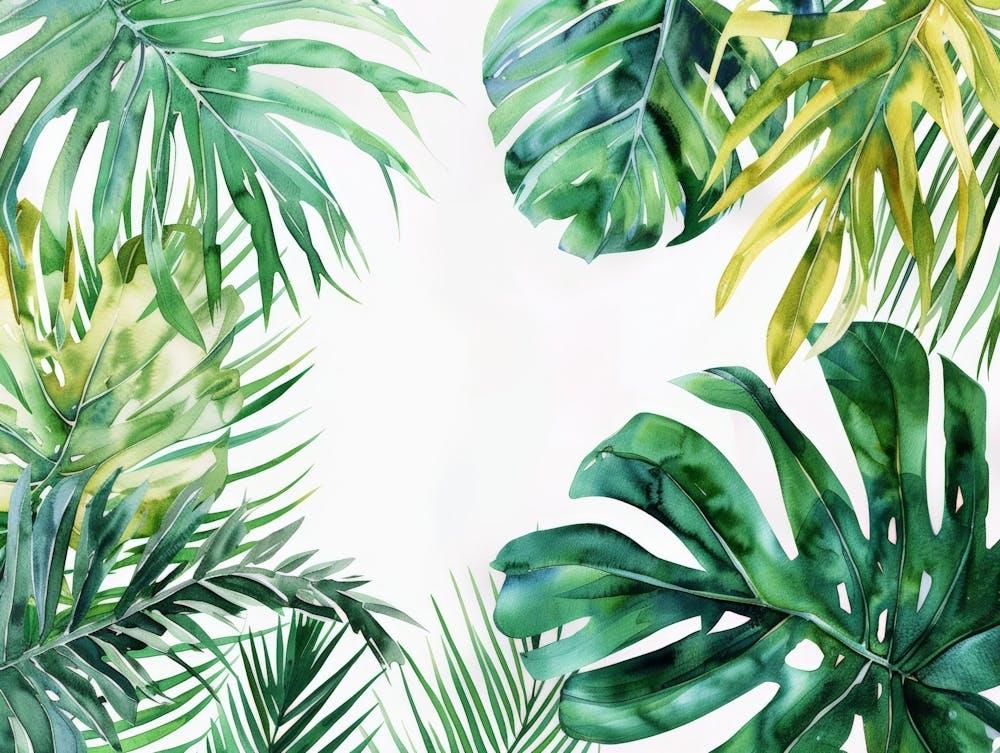 Watercolor Tropical Leaves 5
