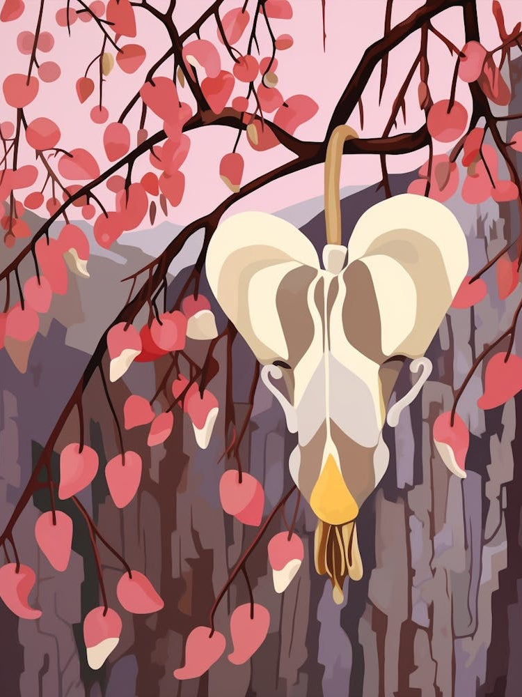 Bleeding Heart Dicentra 3 Flower Painting