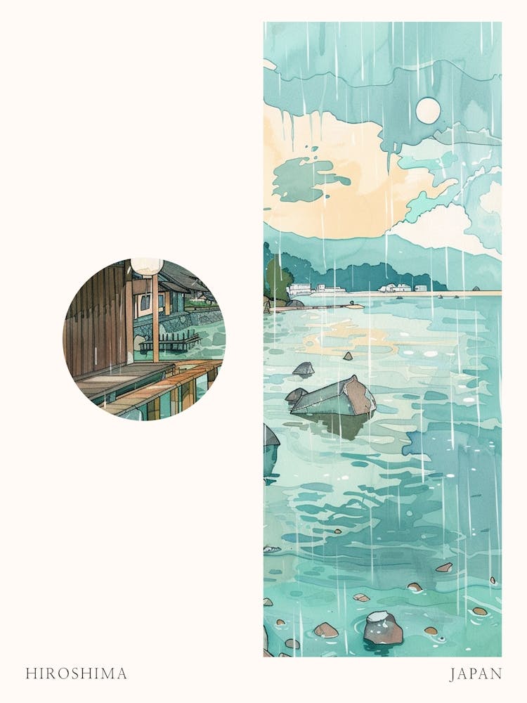 Hiroshima Japon 1 Affiche de Voyage Découpée
