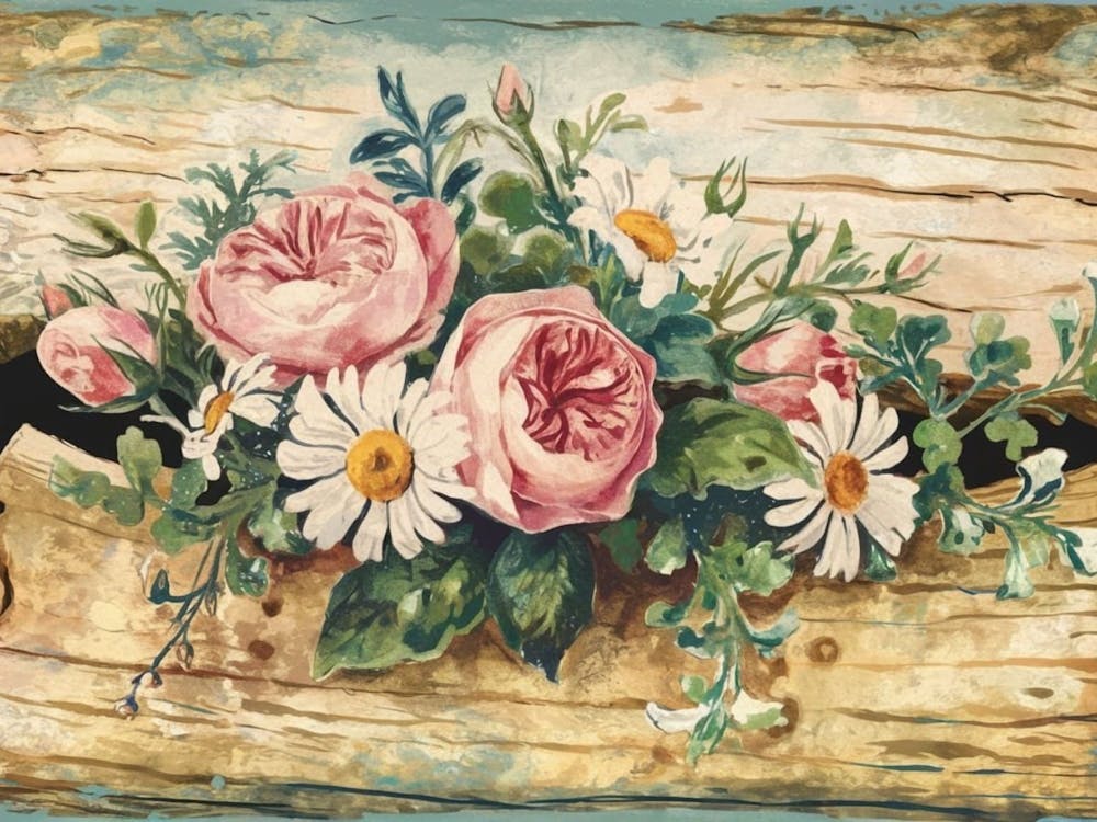Gänseblümchen und Rosen