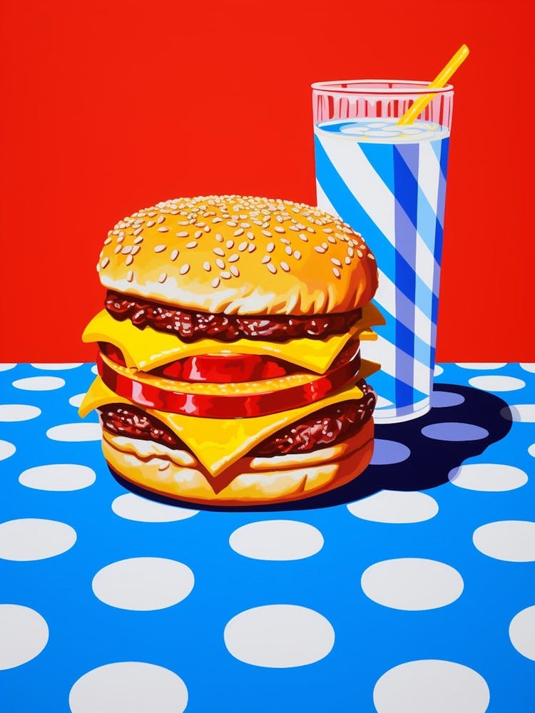 Hamburger Blue Checkerboard 1