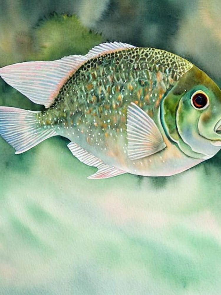 Giant Ocean Sunfish Storybook Watercolour