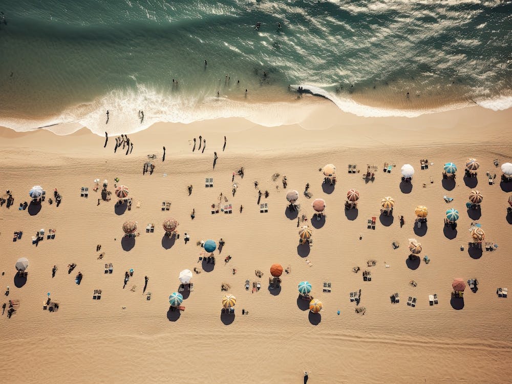 Aerial View Of A Beach In Warm Tones 6
