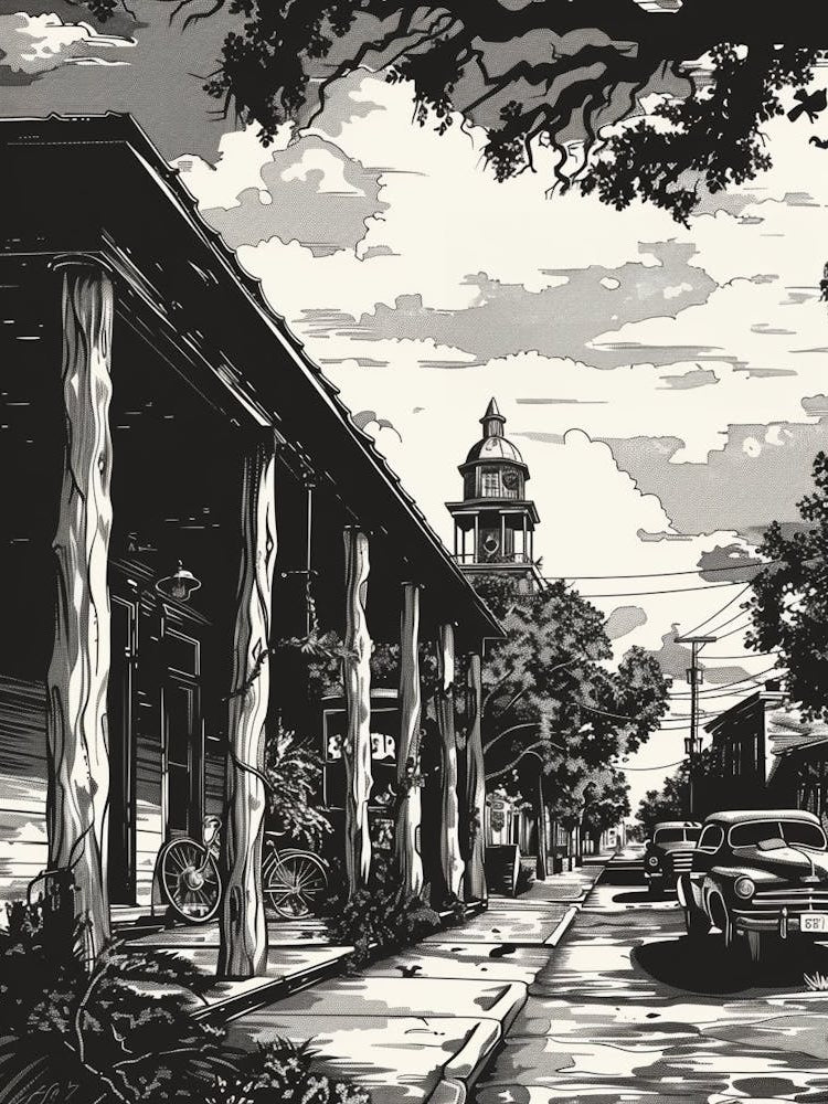 Duotone Illustration Sixth Street Austin Texas 3