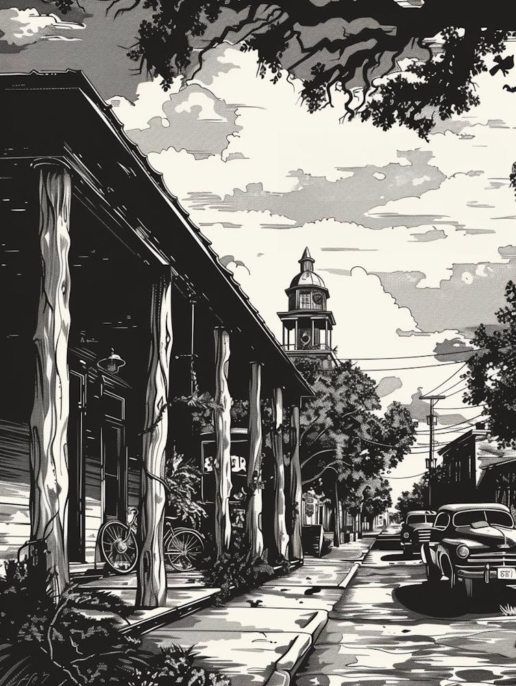 Duotone Illustration Sixth Street Austin Texas 3