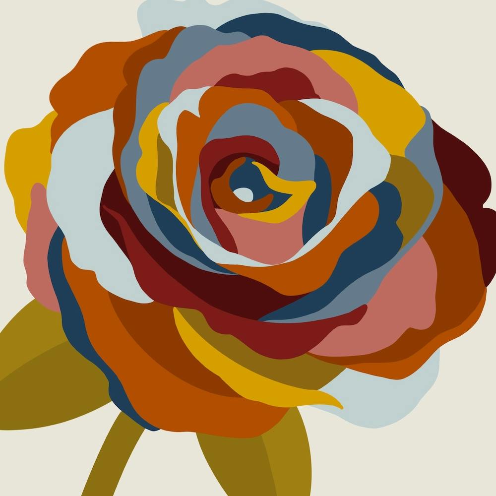 Rose  Abstract Square