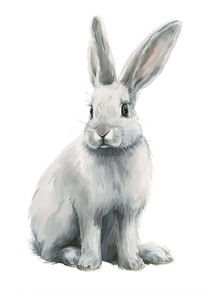 English Silver Rabbit Kids Illustration 4