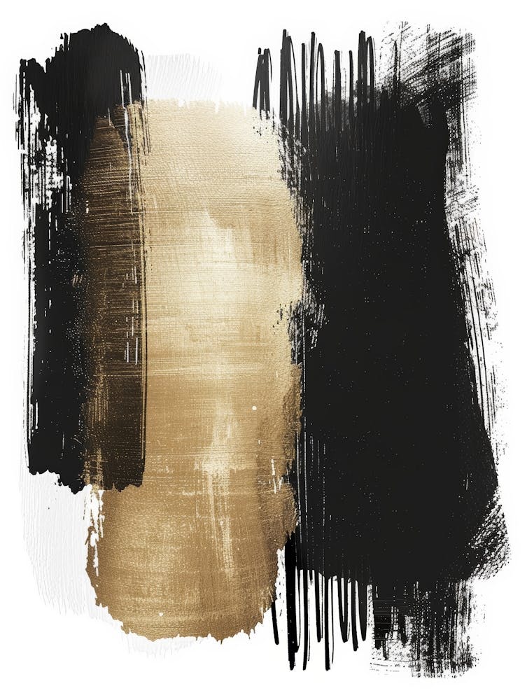 Abstract Gold And Black Painting 17