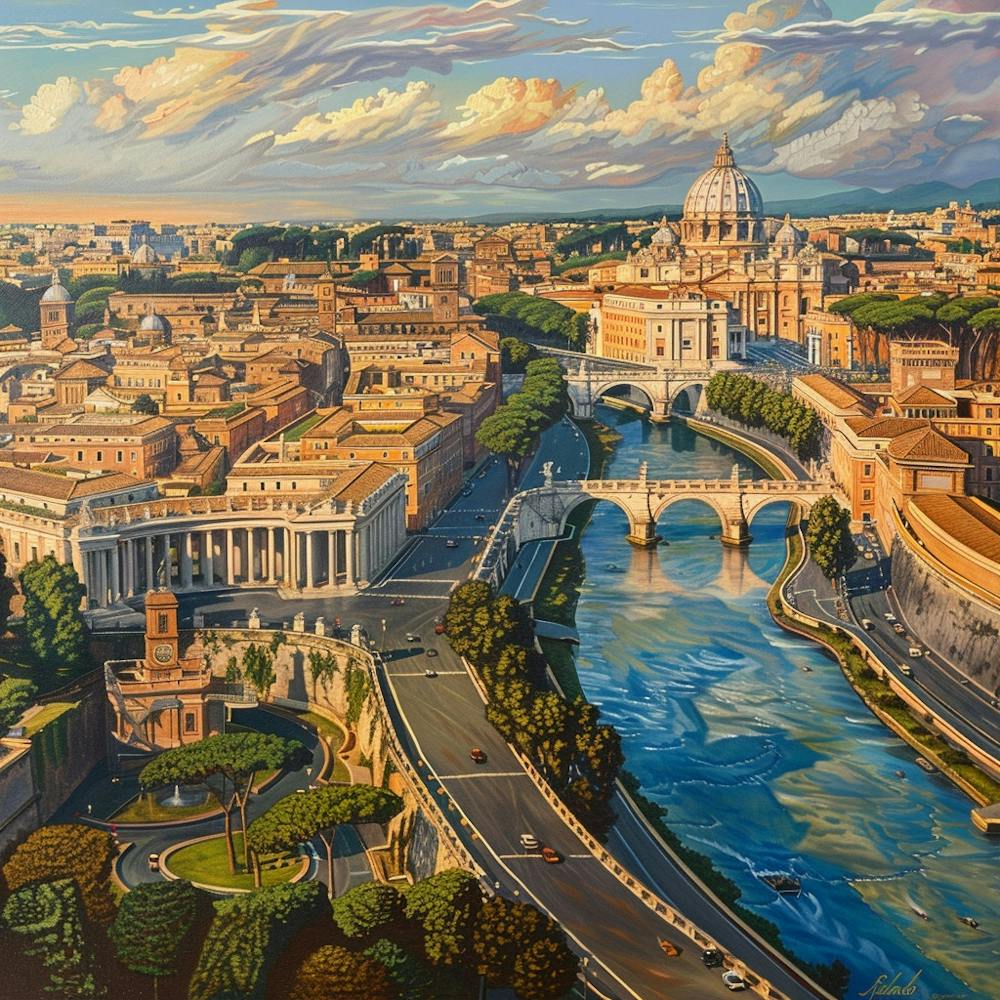 A Vatican City In Rome Oil Painting Illustration 1719920527 3