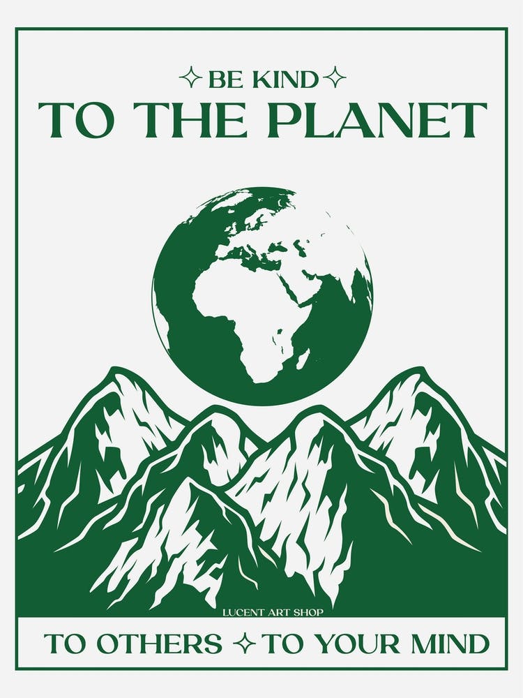 Be Kind To The Planet, Cute Quote, Retro 70s