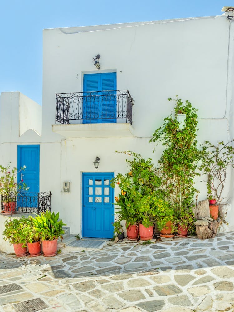 Blue Doors And Shutters In Paros