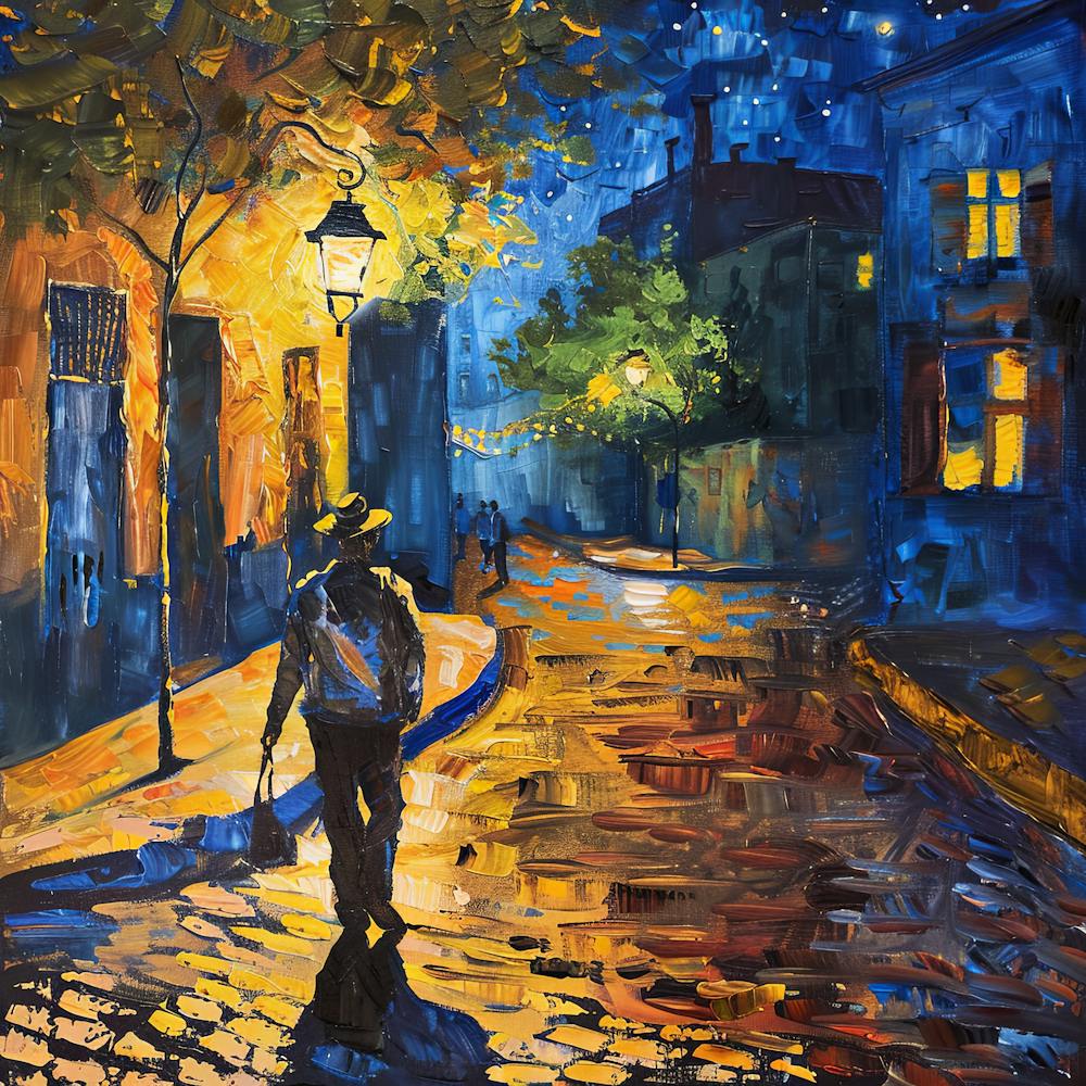 Van Gogh Style. Night Watchman at Arles Series 2