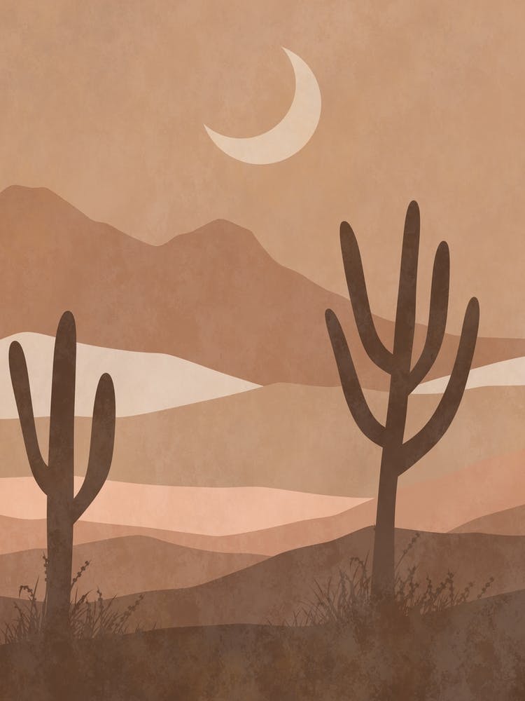 Desert Landscape With Cactus 2