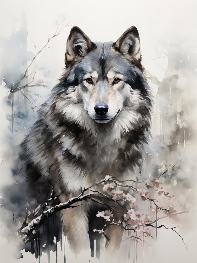 Dog, Japanese Brush Painting, Ukiyo E, Minimal 4
