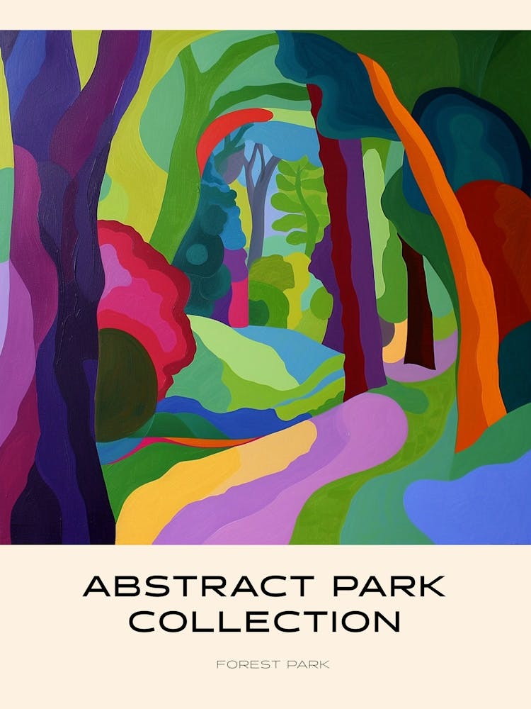 Abstract Park Collection Poster Forest Park Portland 4