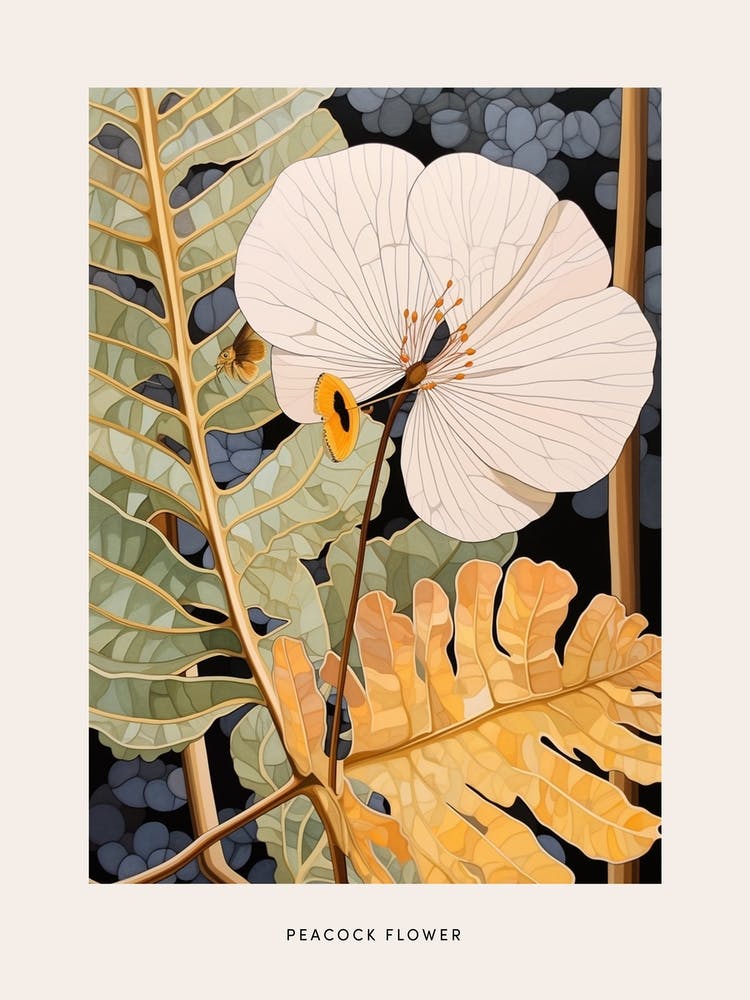 Illustration de Fleur Fleur de Paon 1 Affiche