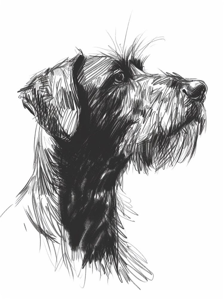 German Wirehaired Pointer Dog Charcoal Line 1