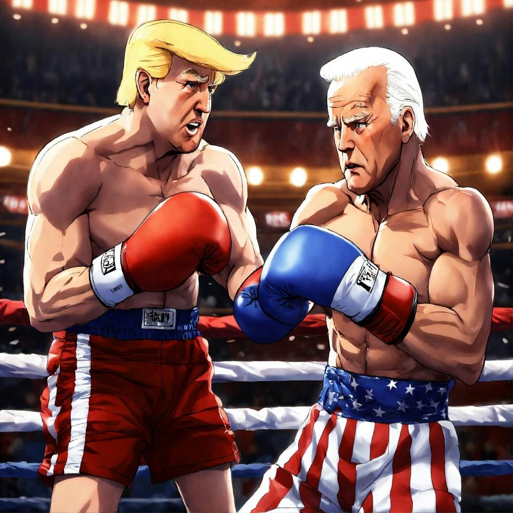 Boxing Match Between Trump And Biden
