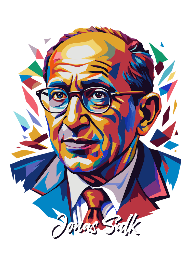Jonas Salk 02 Portrait WPAP Pop Art