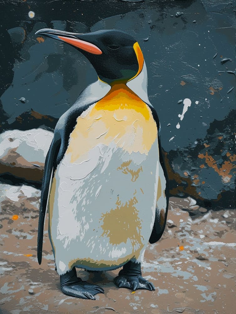 King Penguin Dunedin Taiaroa Head Colour Block Painting 2