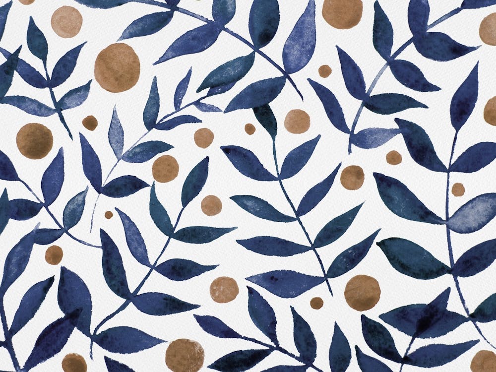 Watercolor Indigo Branches
