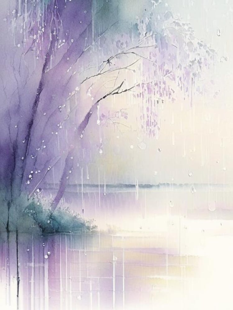 Rain Art Waterscape Gouache 1