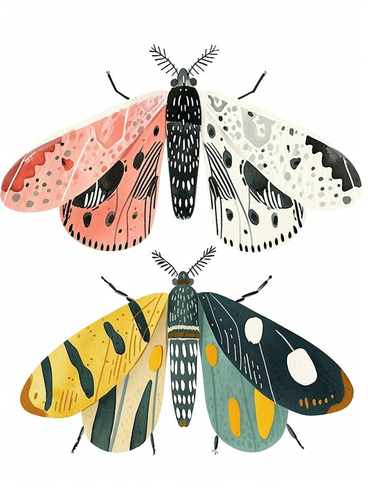 Colourful Insect Illustration Moth 32
