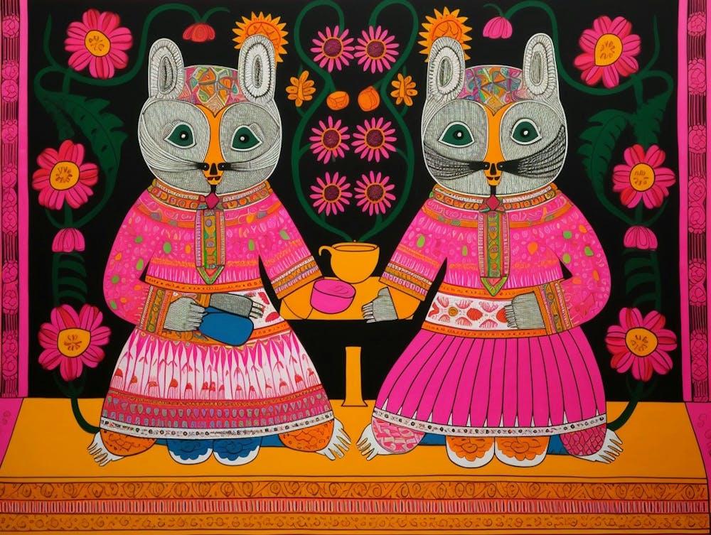 Mongoose Folk Style Animal Illustration