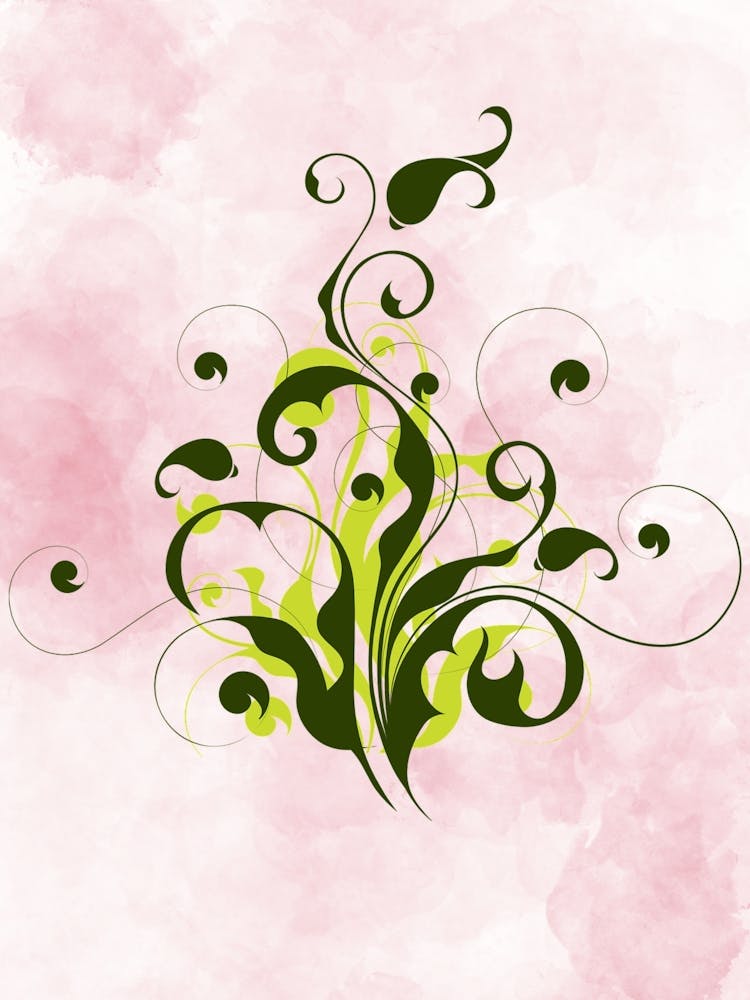 Floral Design On A Pink Background 1