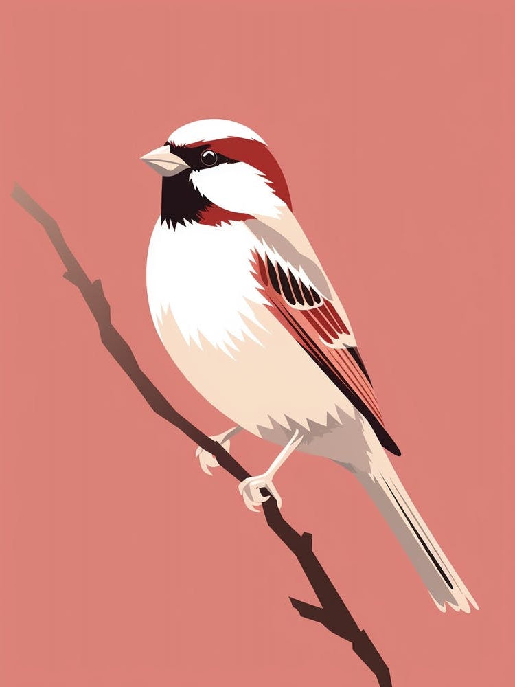Minimalist Sparrow 2 Illustration