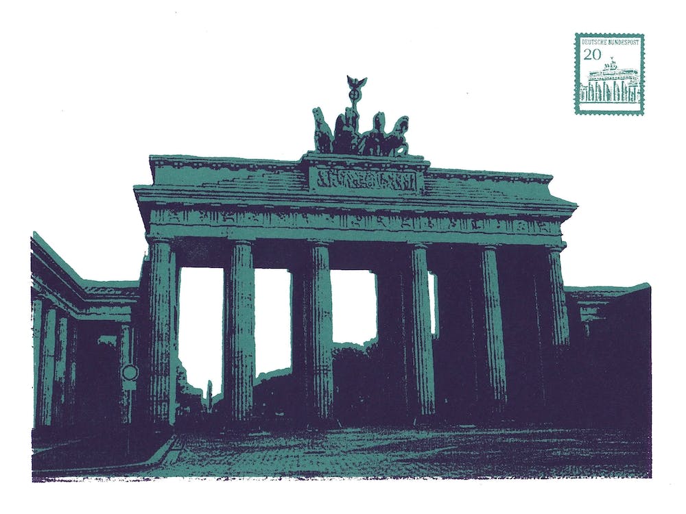 Berlin Screen Print Blue