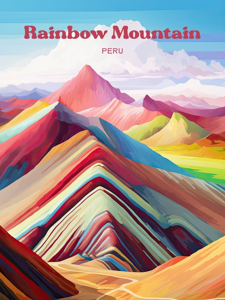 Rainbow Mountain Vinicunca Travel Art