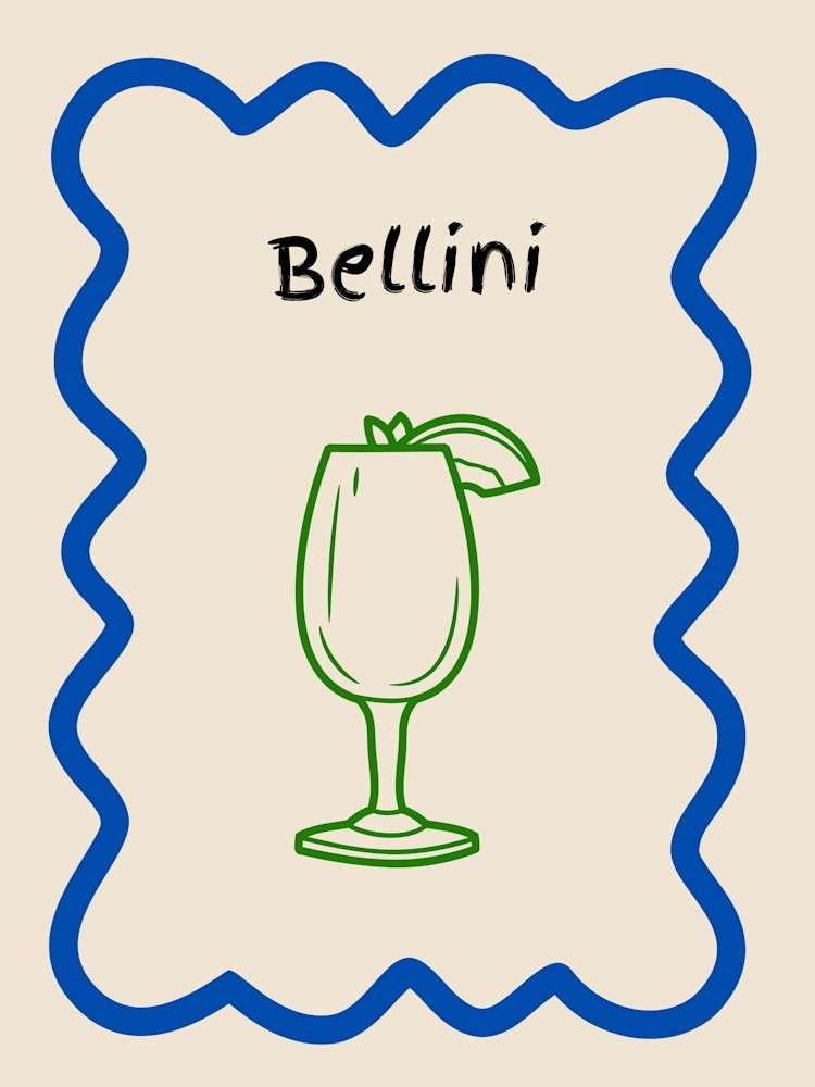 Bellini Doodle Poster Blue & Green