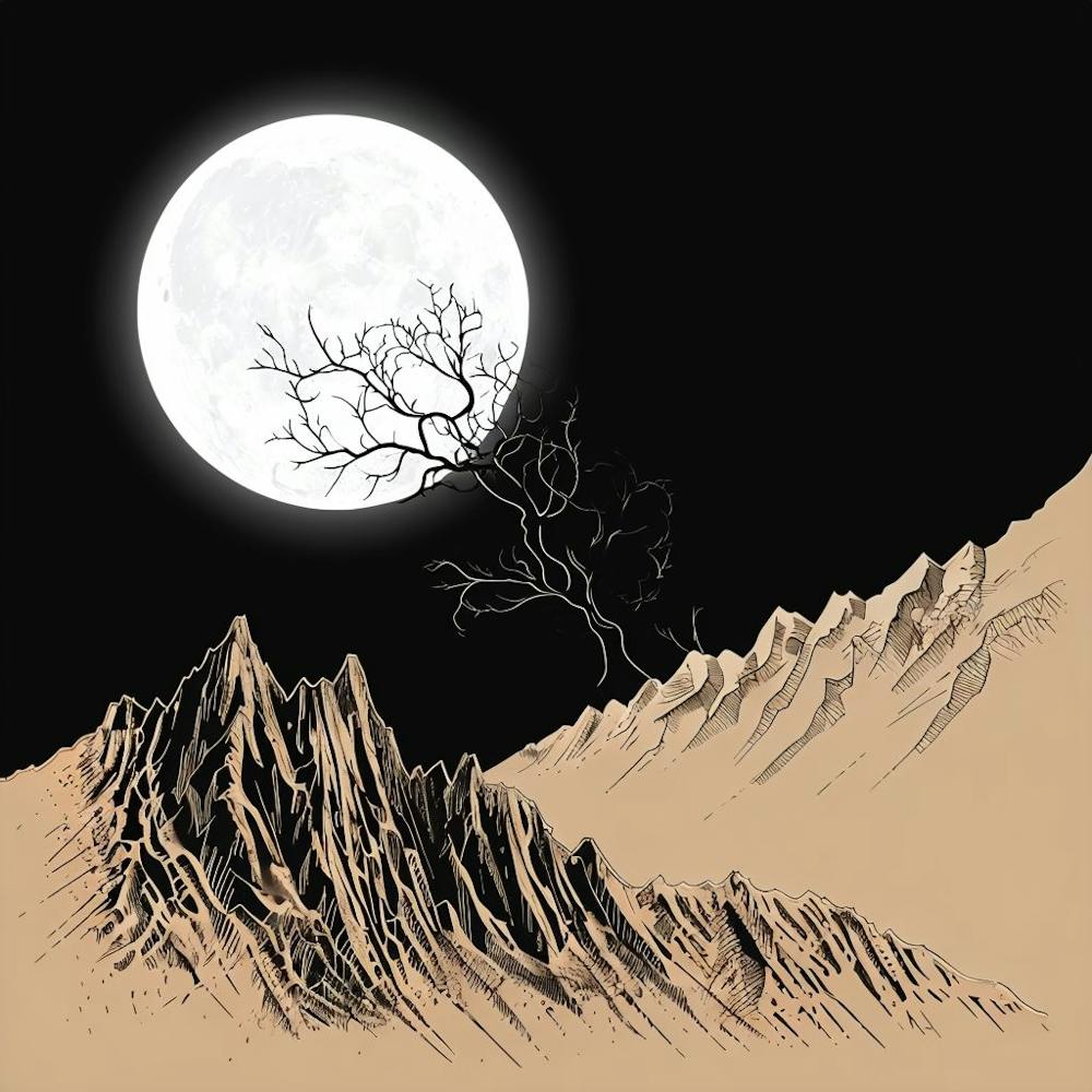 Full Moon In The Desert 1
